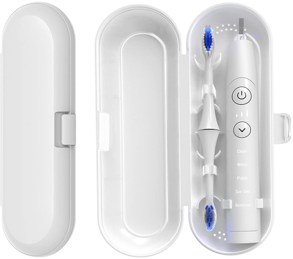 Dailygoods - Reistandenborstelhouder - Draagbare tandenborsteletui - Wit - Elektrische tandenborstel - Ideaal voor reizen - Voor zakelijk en vakanties