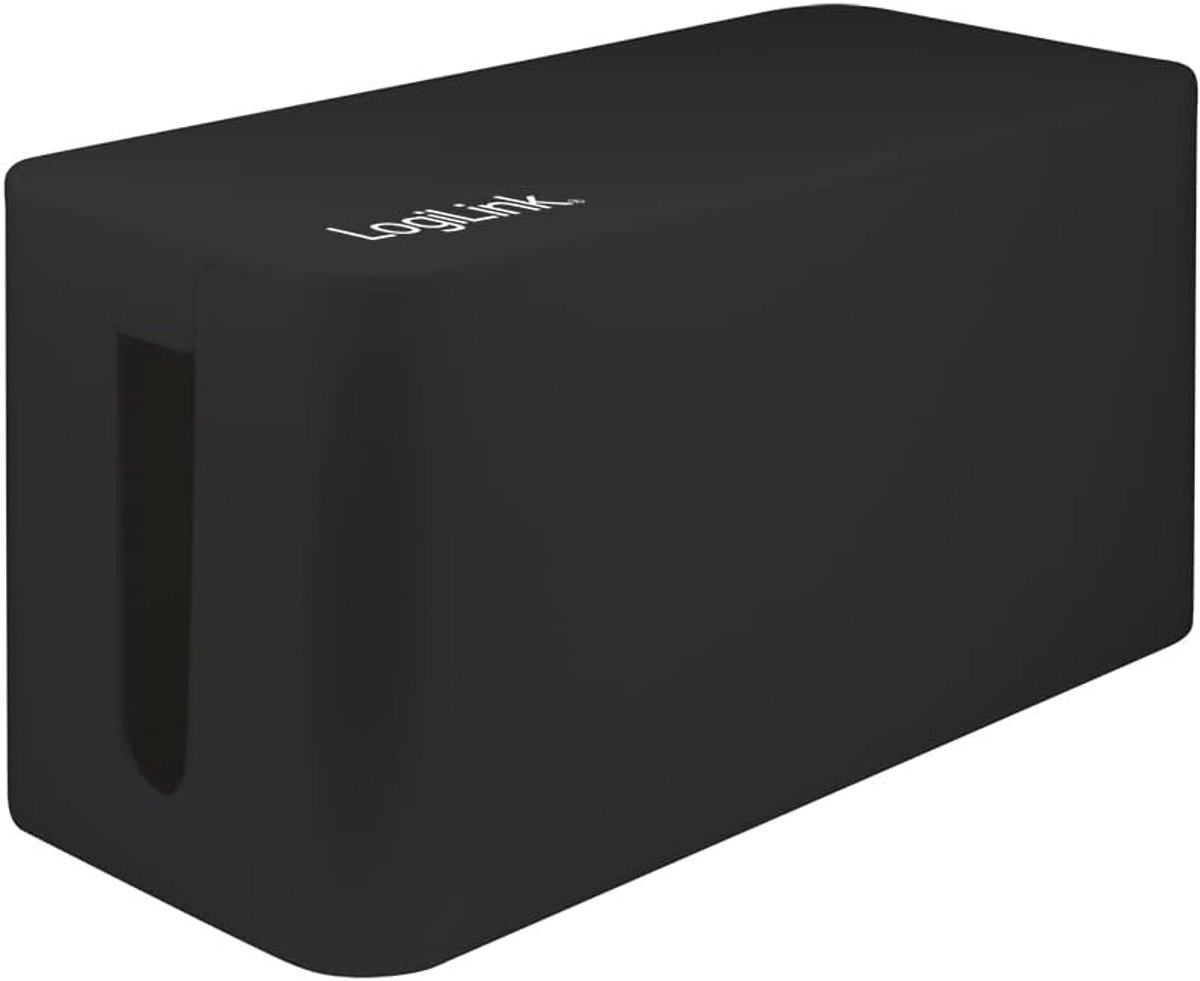 Thijox - Kabelbox Klein, Kabel Organizer voor Thuis en Kantoor, Zwart, 235 x 115 x 120 mm, Perfect voor Bureau, TV-Systemen, Stroomkabels Verborgen
