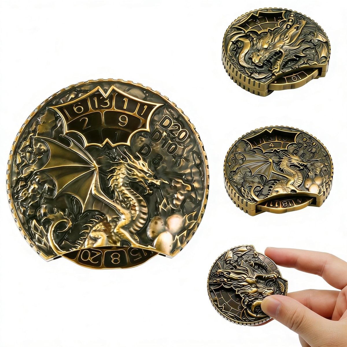 Dailygoods- Dobbelsteen 7-in-1 - DND Wieldobbelsteen - Spelaccessoire - Fidget Speelgoed - Tafelspel - Metalen Roulettekubus