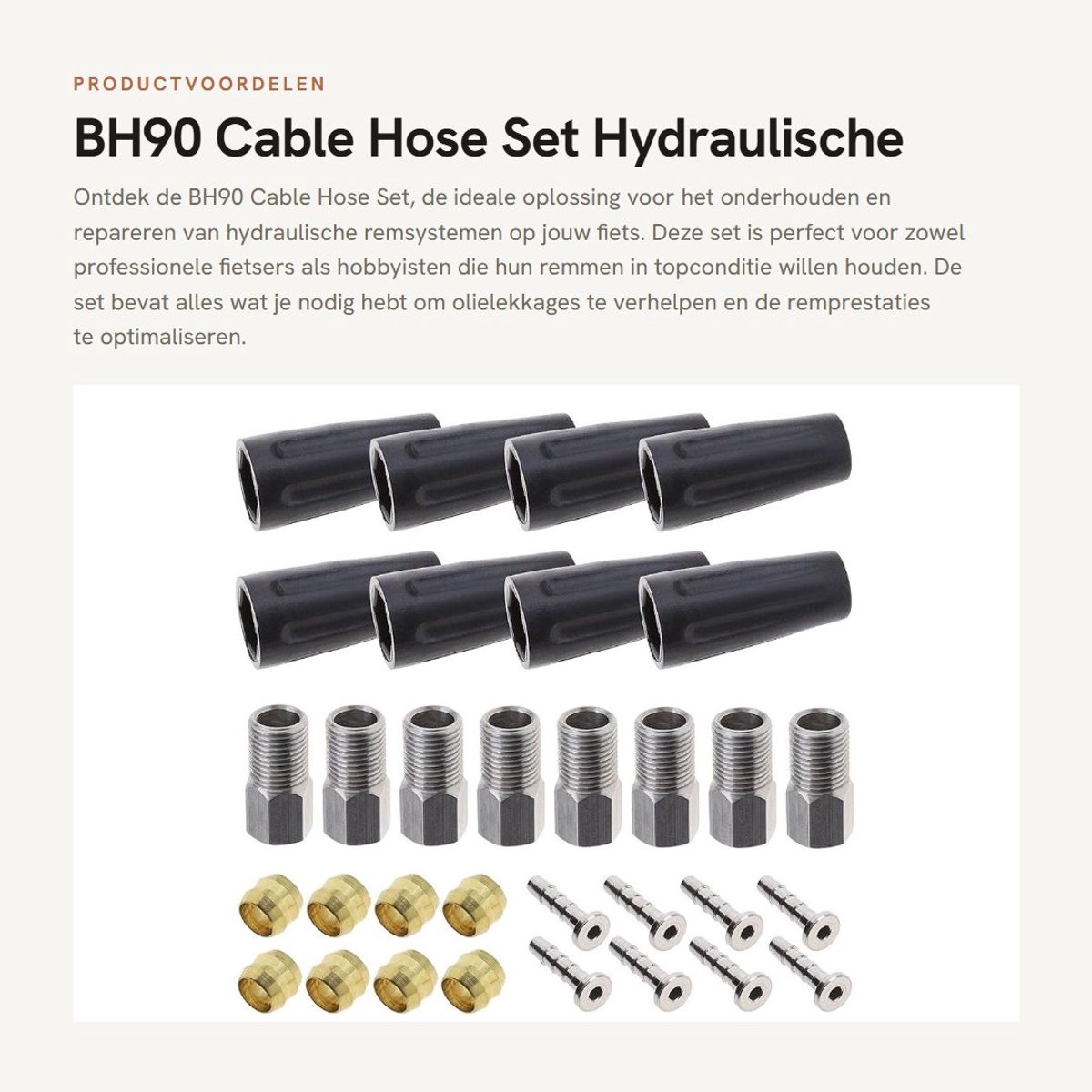Dailygoods- Remslang Set - Hoogwaardige Koppeling - Olijfkop - Schroeven - Stofafdekkingen - Geschikt voor Shimano - Remonderdelen