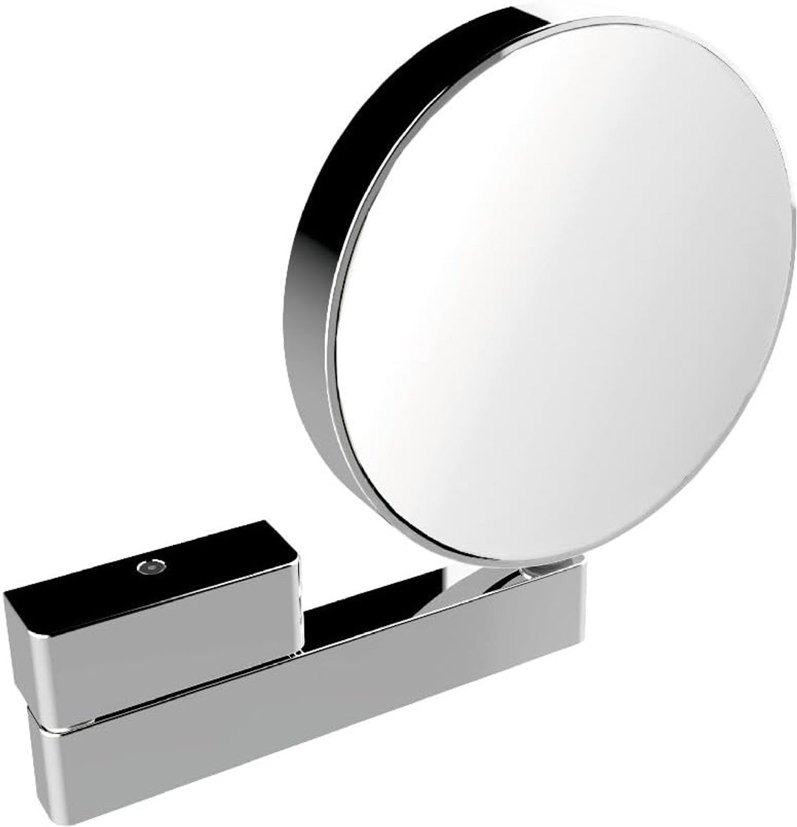 Thijox - Universele Make-up- en Scheerspiegel op Scharnierarm, Ronde Wandspiegel met 3/7-voudige Vergroting, Chroom Afwerking voor Thuisgebruik en Pro