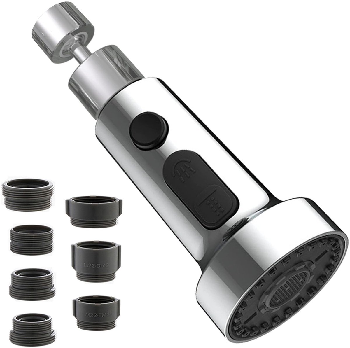 Dailygoods - Kraanstraalregelaar - Keukenbeluchter - 360° Draaibaar - Verlenging Kraanbeluchter - Waterbesparing - Geschikt voor Badkamer - Model QPQ-006