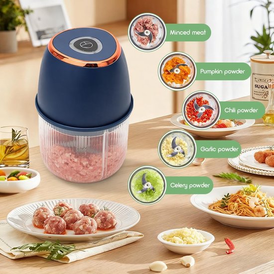 Krachtige Mini Hakker 350ml - Elektrische Groentehakker voor Uien, Noten, Vlees en Babyvoeding — afbeelding 3