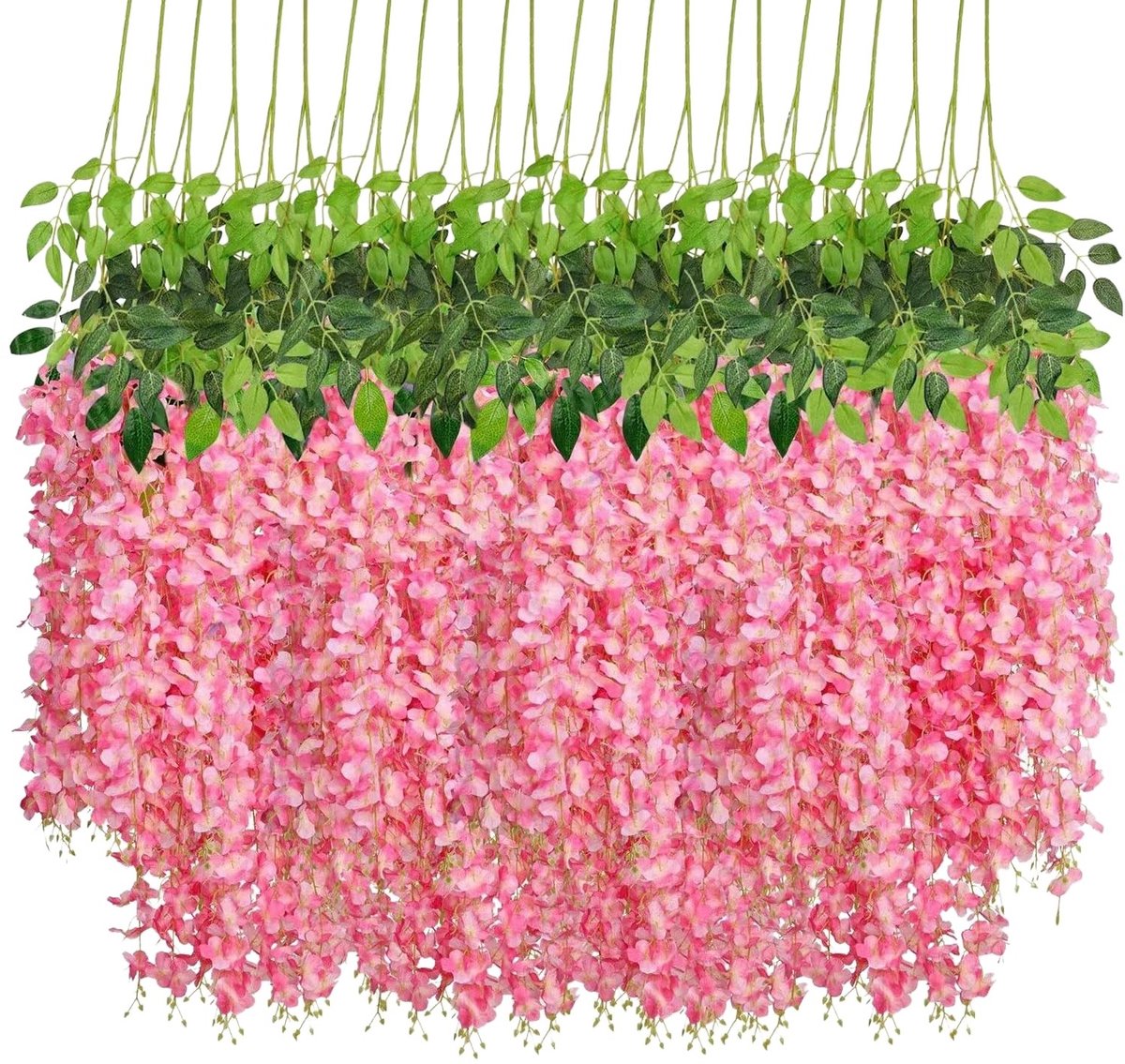 Dailygoods- Bloemenkrans 12 Stuks - Kunstmatige Wisteria - 110 cm Lang - Romantische Decoratie - Voor Bruiloft/Buiten - Onderhoudsvriendelijk - Bloemenslinger