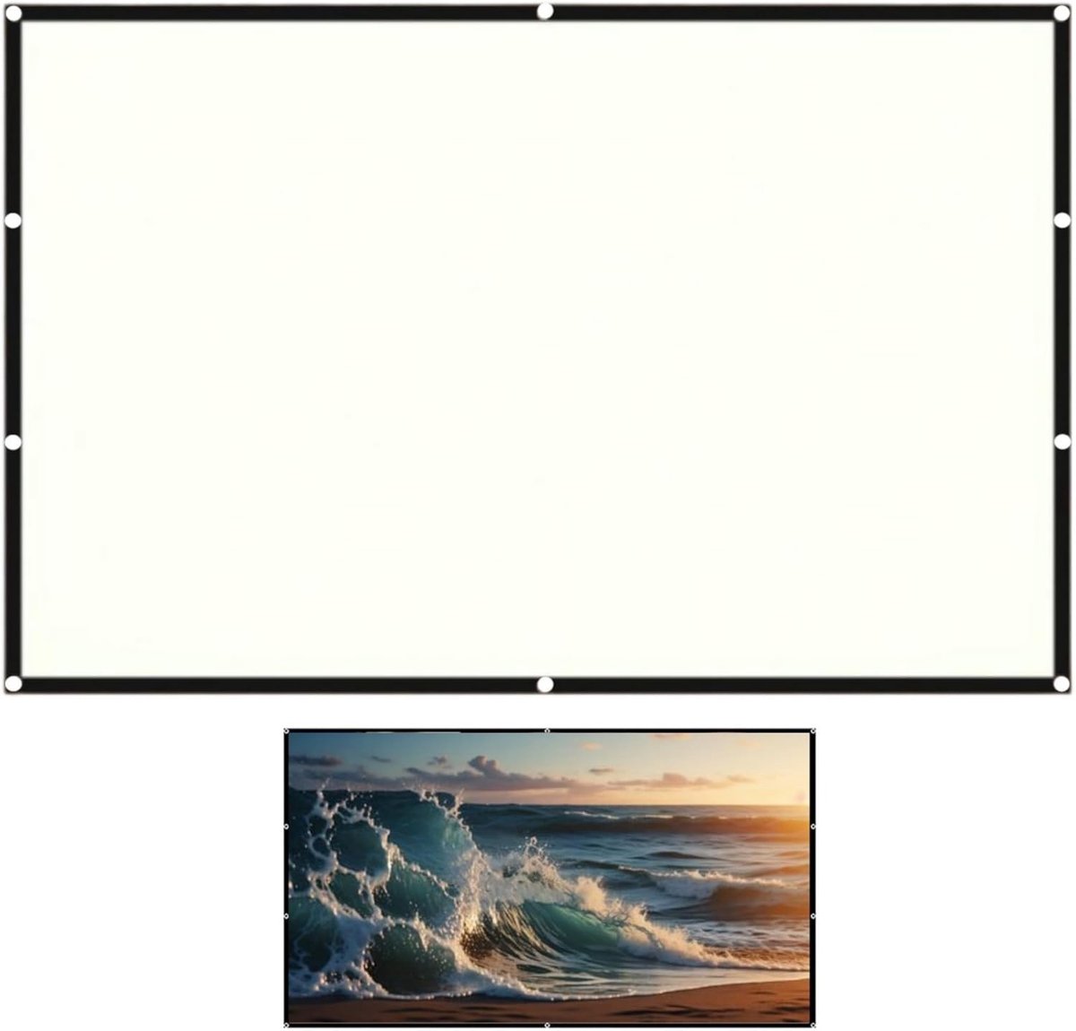 Draagbaar HD Projectiescherm, Vouwbaar 180 Graden Kijkhoek, Ideaal voor Thuisbioscoop en Buitenactiviteiten, 52" (B) x 29,5" (H), 16:9 Formaat