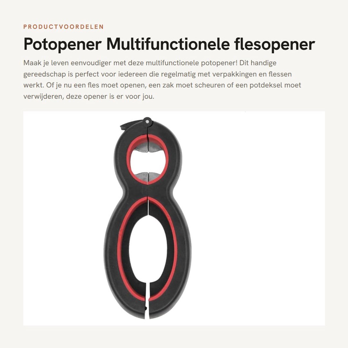 Dailygoods- Potopener 6-in-1 Multifunctioneel - Flesopener - Dekselopener - Handgereedschap - Geschikt voor Ouderen - Roestvrij Staal