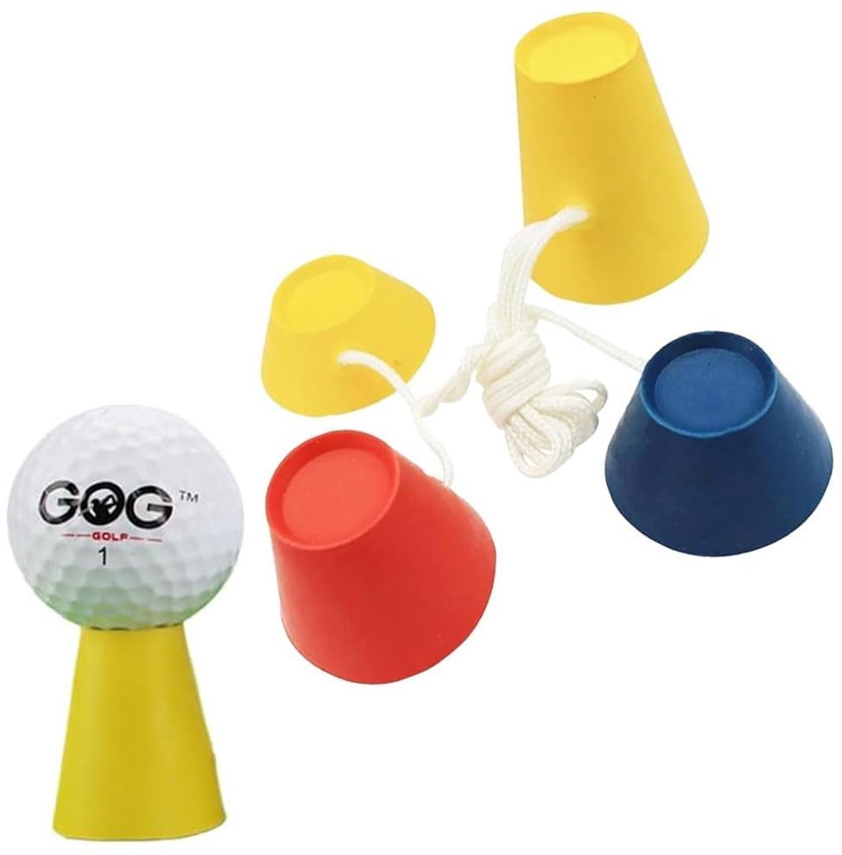 Dailygoods- Golfthee 4-delig - Rubber/Kunststof - Meerkleurig - Verschillende Hoogtes - Duurzaam - Perfect voor Driving Range - Golftees