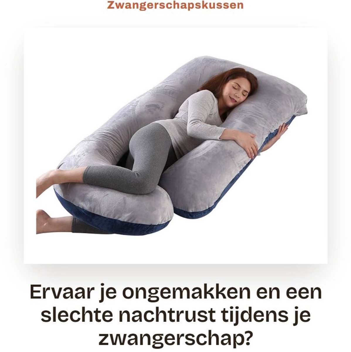 Dailygoods- Zwangerschapskussen U-vormig - Full Body Kussen - Ondersteuning - Wasbare Hoes - Comfortabel Slapen - Vermindert Vermoeidheid - Slapenkussen