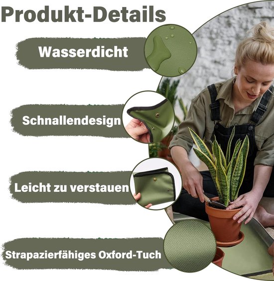 Dailygoods- Plantenmat Waterdicht - Opvouwbare Verpotmat - Tuinmat voor Binnen/Buiten - 75 x 75 cm - Hoogwaardig Oxford-weefsel - Bodemverwissel/Snoeien van Dailygoods — afbeelding 5