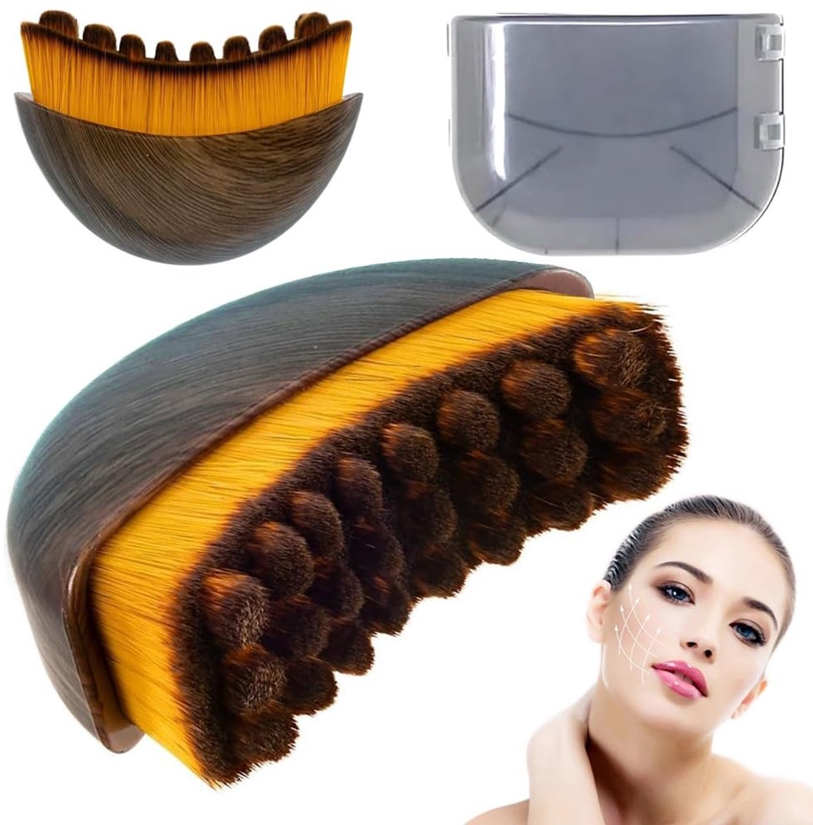 Dailygoods- Gezichtsborstel Lymfatische Massage - Droge Borstel - Exfoliërende Borstel - Lymfedrainage - Verbeterde Bloedcirculatie - Gegraveerd Ontwerp - Gezichtsmassageborstel