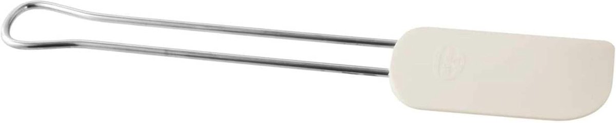 Thijox - Deegschraper 26 cm - Roestvrij Staal & Siliconen - Keukenschraper voor Deeg, Crèmes en Bakken - Wit/Zilver - 1 stuk