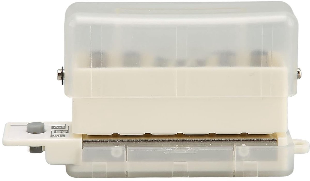 Draagbare metalen perforator met 6 gaten, verstelbaar ontwerp, chipopvangbak en positioneerkolom voor A4, A5 en B5 papierformaten