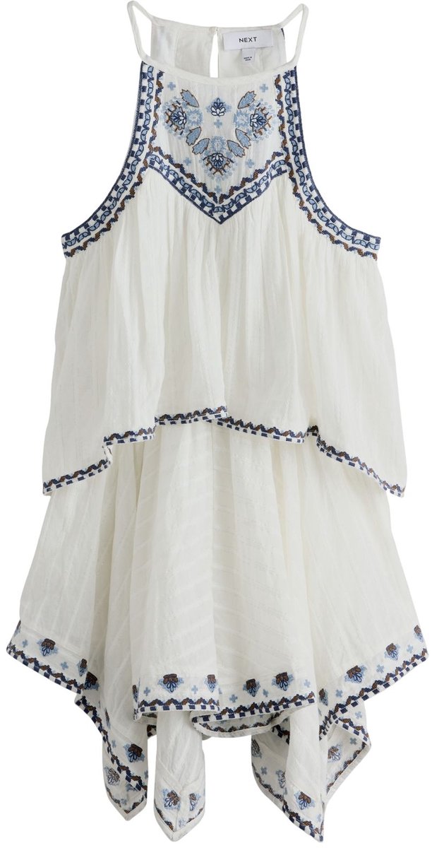Next - Dames - Playsuit met borduursel en geperforeerde zoom - Wit