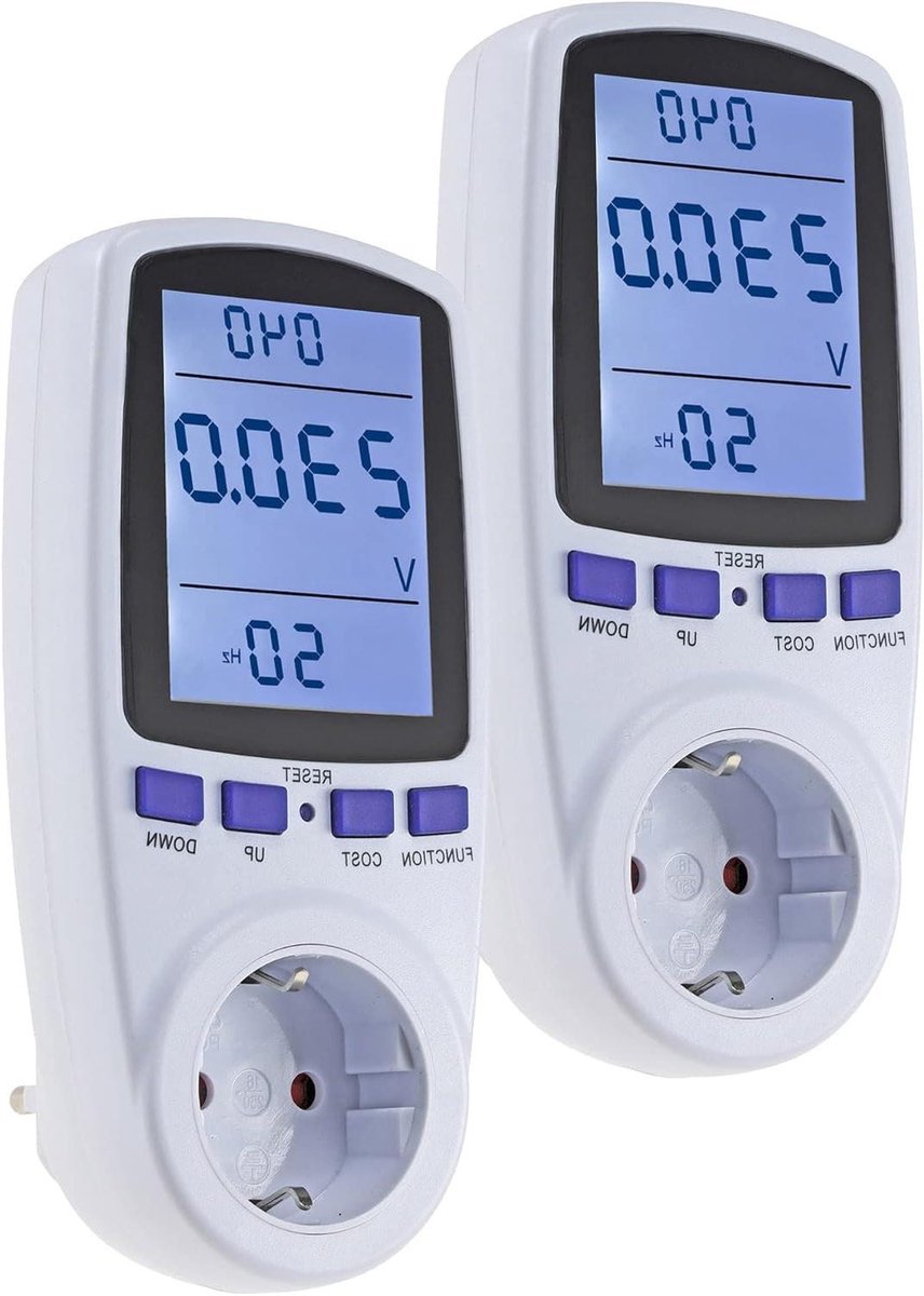 Energiekostenmeter - Stroommeter - Energie Verbruik Meten - Overbelastingsbeveiliging - 3680 Watt - Wit