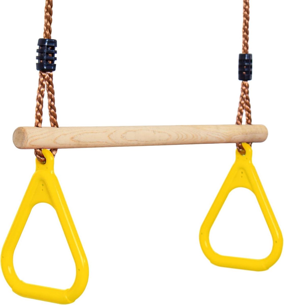 Houten Trapezium - Gymnastiek set - Buiten spelen - Verstelbare lengte - 120 tot 200 cm - Geel