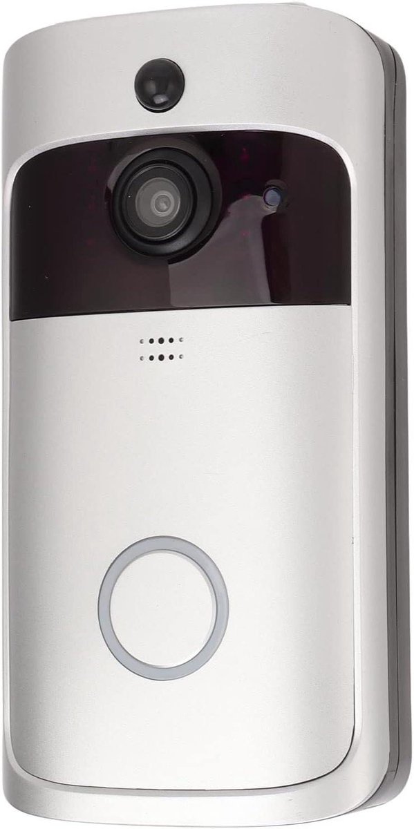Videodeurbel Camera - Slimme Deurbel - Huisbeveiliging - Tweeweg Audio - 166° Groothoek - Zilverkleurig