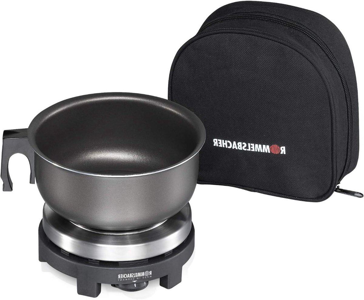 Reis kookplaat - Mobiele kookplaat - Koken op reis - Temperatuurregeling - 15.5 x 17.5 x 13.5 cm - Roestvrij staal/Zwart