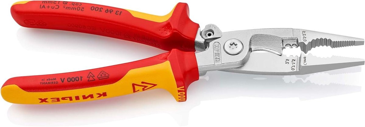 Installatie Tang - Multitool Elektra - Kabels Bewerken - Zes Functies In Eén - 200 mm - Chroom
