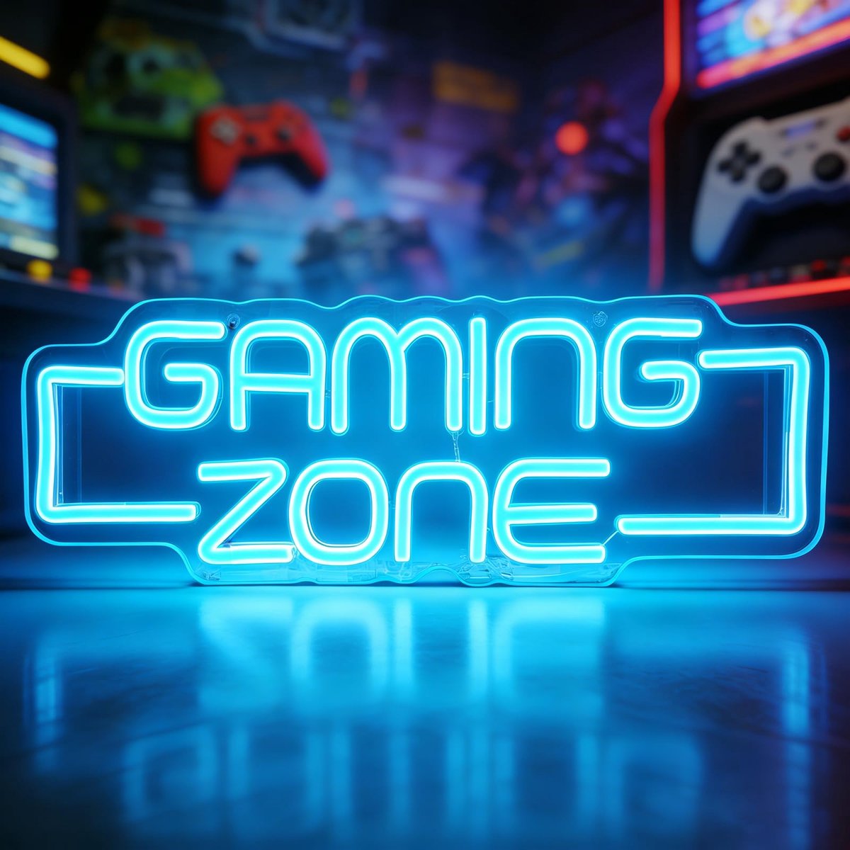 SnelShoppen - GAOUTO GamingZone Neon bord 42,5 x 14 cm - Neonlicht Bord Gaming Reclame - Neon Licht Bord voor Tienerkamer Decor - Perfect Gamer Cadeau