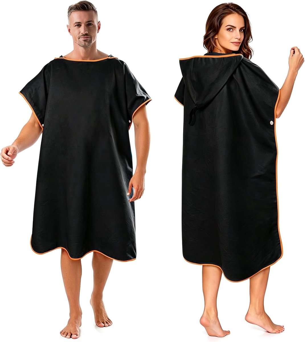 SnelShoppen - Microvezel Badponcho Dames en Heren, Uniseks Surfponcho, Sneldrogend en Compact, Ultralicht Strandponcho voor Watersport, Camping en Sur