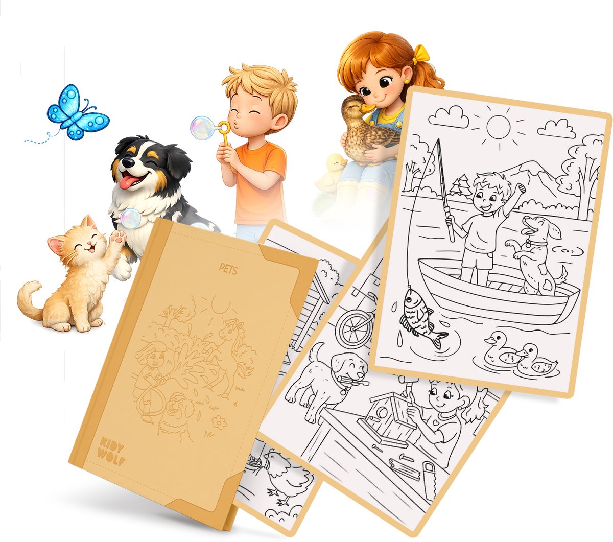 KIDYWOLF KIDYDRAW-PAD Refill – Pets – 30 Illustraties - 6+
