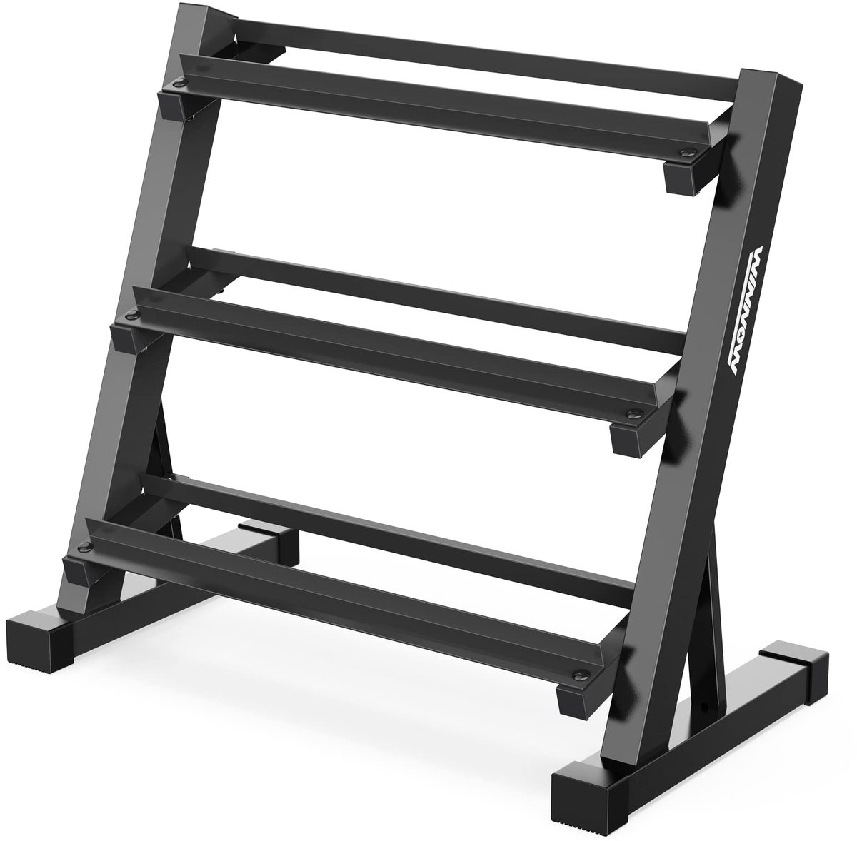 SnelShoppen - Halterstandaard met 3 Niveaus - Fitness Halterhouder voor Thuis Gym, Stabiele en Ruimtebesparende Oplossing voor Krachttraining, Zwart S