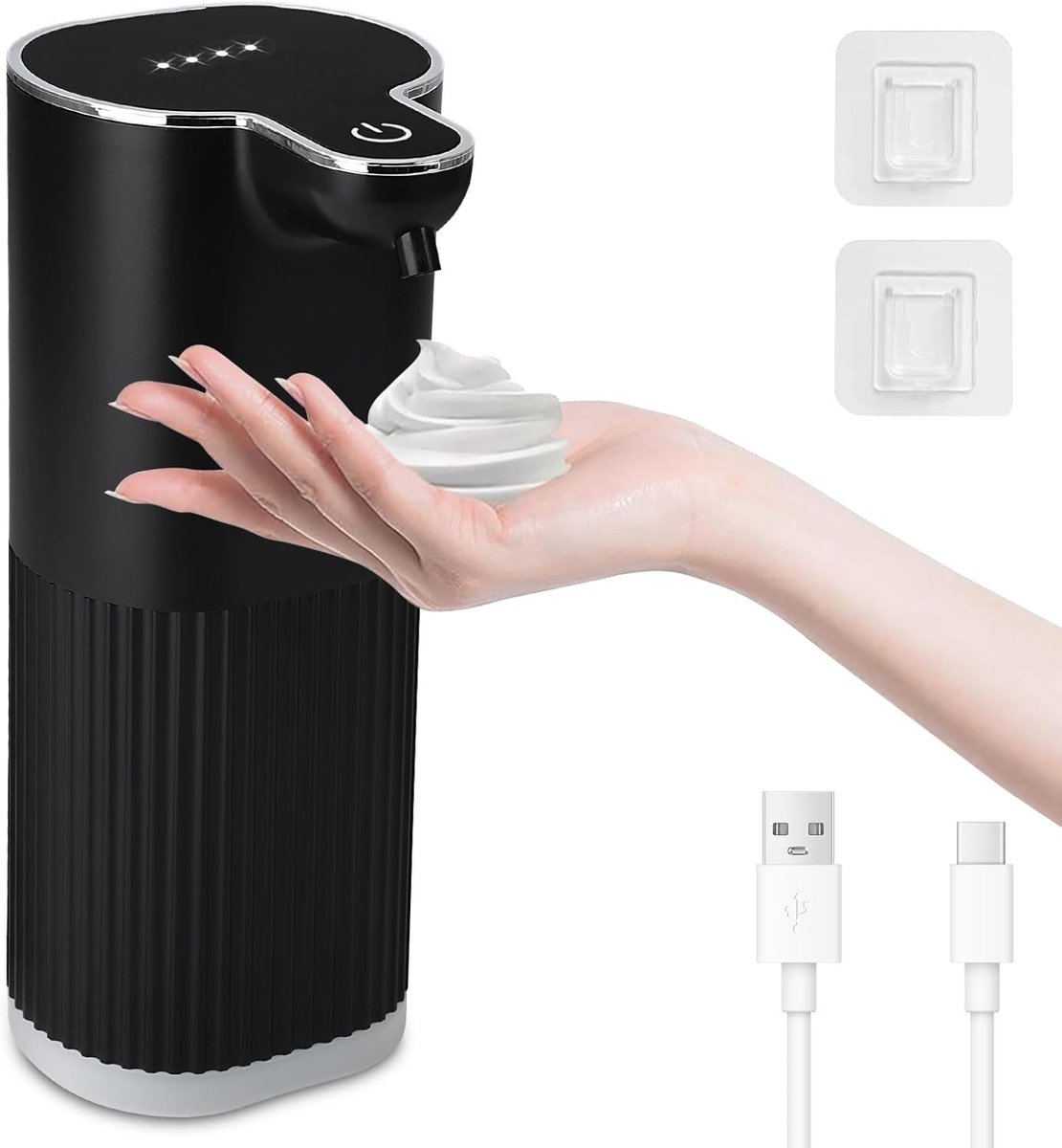 Automatische Zeepdispenser voor Handen, 350ml Oplaadbaar, Wandmontage, IPX5 Waterdicht, Niet-contact Infrared Sensor, Ideaal voor Badkamer en Keuken