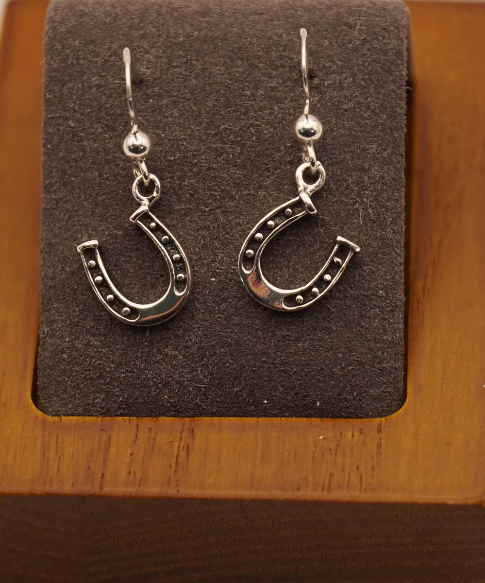 Sterling zilveren hoefijzer oorbellen - sterling zilveren oorhangers hoefijzer - geluksbrenger oorhangertjes van 925 zilver - oorbellen hoefijzers - leuke paardenliefhebbers oorhangers