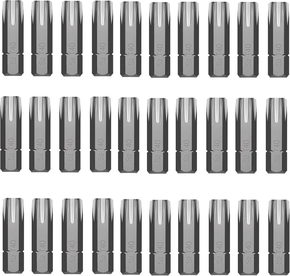 Complete Torx Bit Set van 30 Stuks, S2 Staal, 25mm Lengte, Geschikt voor Torx Schroeven en Precisiewerk