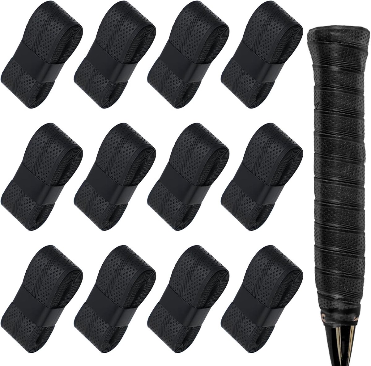 Set van 12 zelfklevende gripbanden voor tennis- en padelrackets - comfortabele antislip grip voor betere controle en prestaties