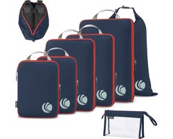 SnelShoppen - Cipway Compressieverpakkingskubussen 3-delig, ultralichte bagage-organizertassen in blauw voor handbagage, camping, reizen, en meer
