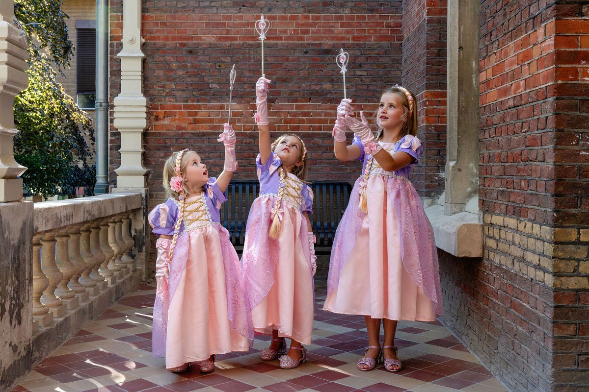 Het Betere Merk - Prinsessenjurk meisje - Roze / Paarse jurk - Verkleedkleding meisje - Carnavalskleding Kind - Kleed - Lange handschoenen - Haarband — afbeelding 10