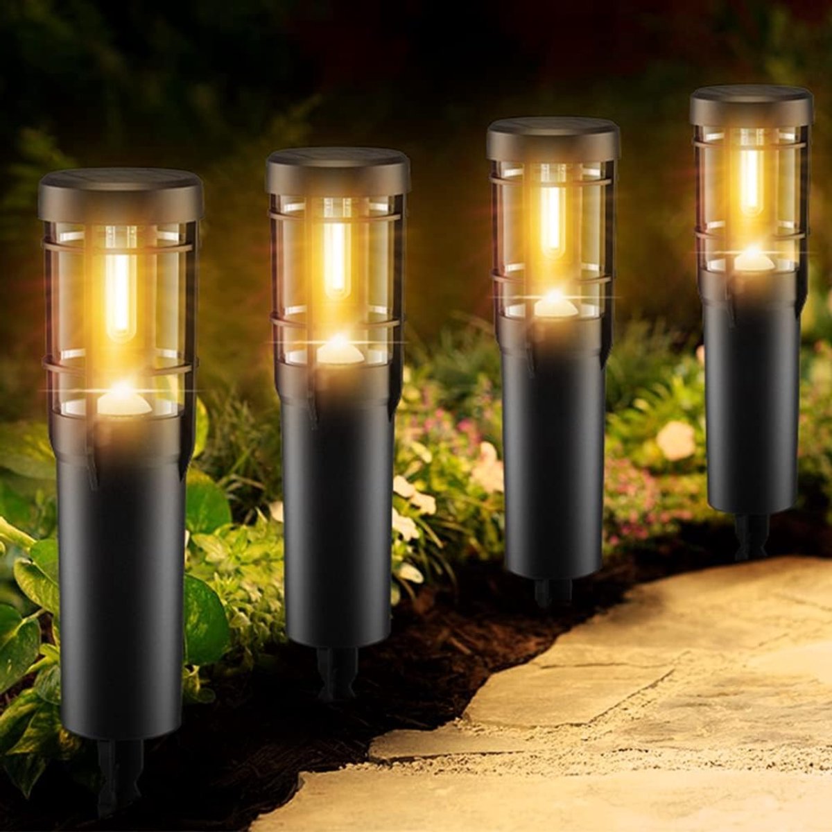 ApexArte® Tuinverlichting Buiten Staand - Moderne Staande Buitenlamp -Zwart