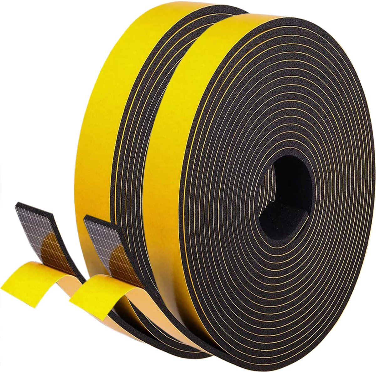 SnelShoppen - Afdichtingstape Zelfklevend voor Deuren en Ramen - Rubberen Afdichting Schuimband voor Geluidsisolatie - 20 mm x 3 mm, 10 m, Zwart