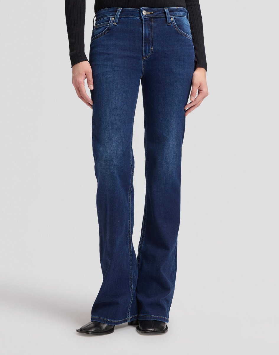 Lee Lana Dames Mid Rise Bootcut Jeans Eternal Blauw
