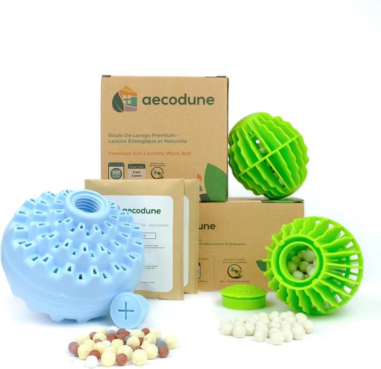 SnelShoppen - Aecodune Ecologische Wasballen Set + Droogballen - 240 Wasbeurten met Jasmingeur - Duurzaam en Besparend voor Wasmachine en Droger