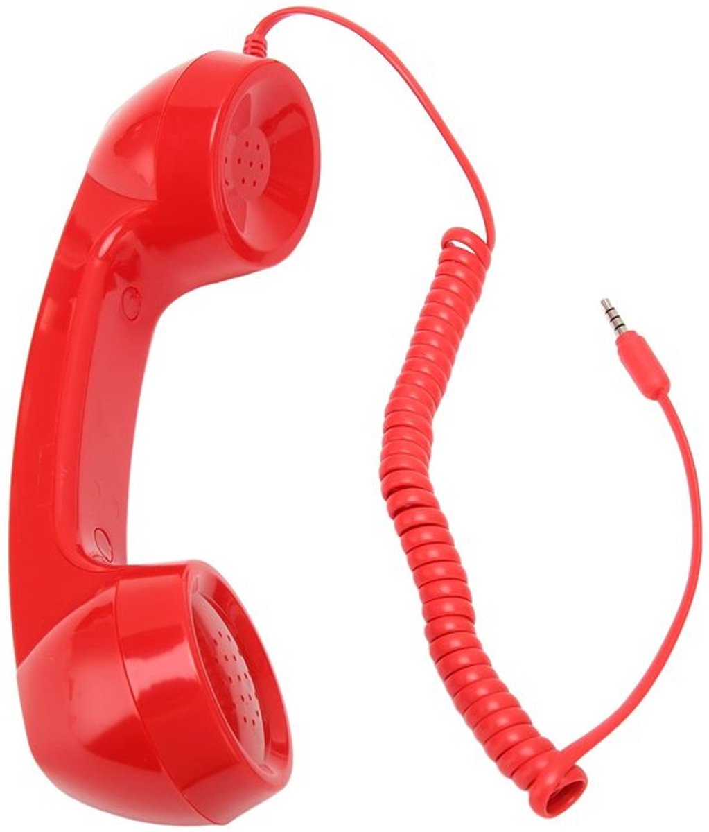 Retro Telefoonhandset - Vintage 3.5mm Mobiele Telefoon Ontvanger (Rood)