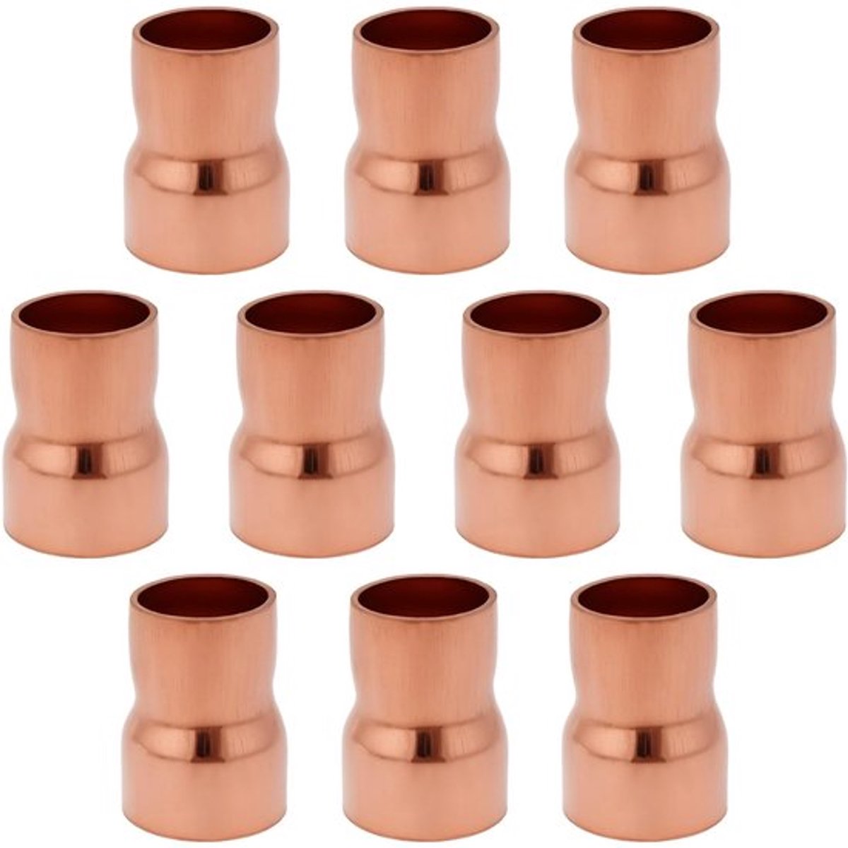 Reducer Koper 10x - Verloopstuk 15mm/12,7mm - Drukfitting - Sanitair - Aansluiting - Veelzijdig ontwerp