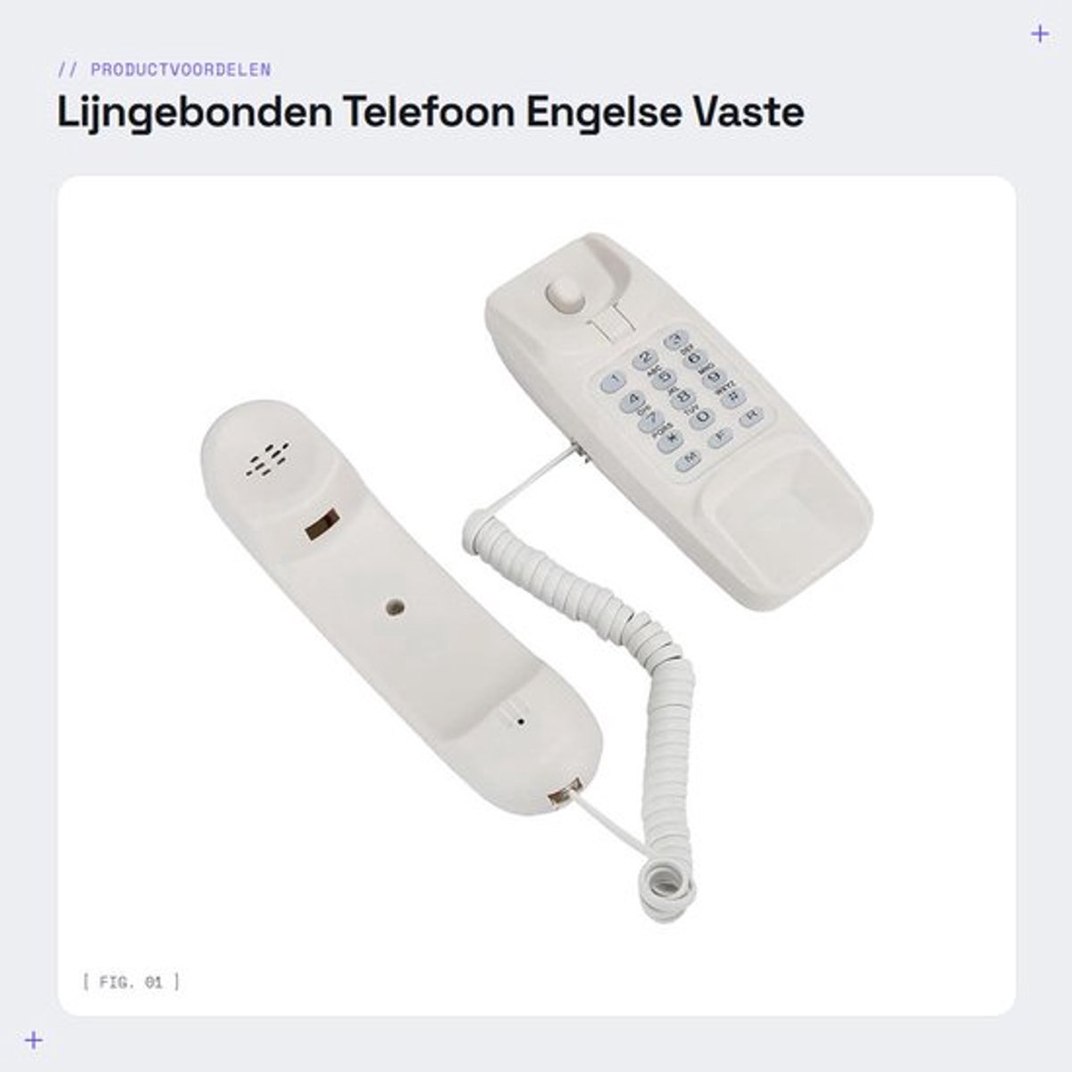 Lijngebonden Telefoon - Snoergebonden - RJ45 (6P2C) Lijninterface - Wandmontage - Eenvoudige Bediening - Robuust Ontwerp - Vaste Telefoon