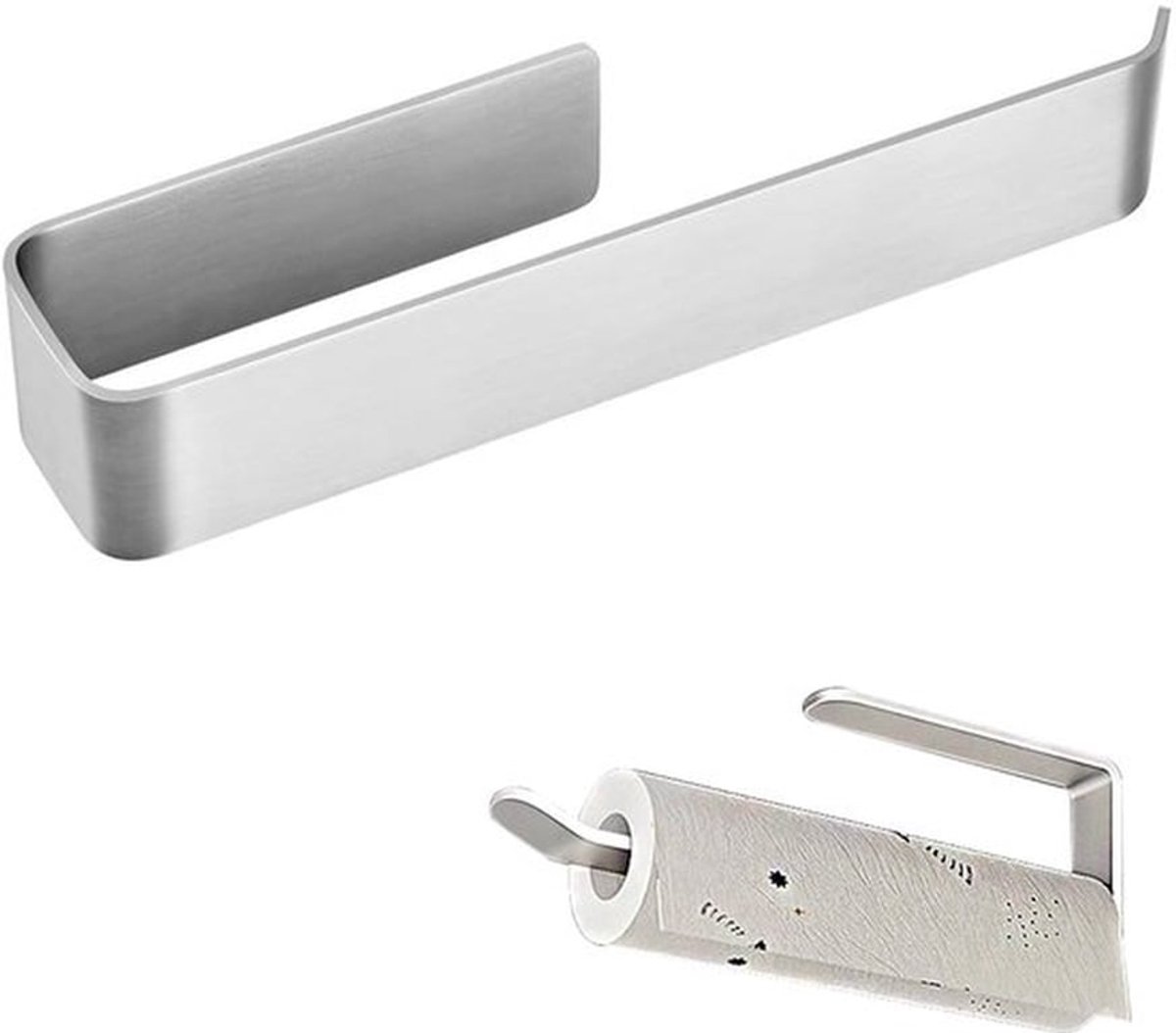 Toiletpapierhouder Zelfklevend - Handdoekhouder Zonder Boren - Wandmontage - Badkamer/Keuken - Modern Design - Eenvoudig Te Plakken