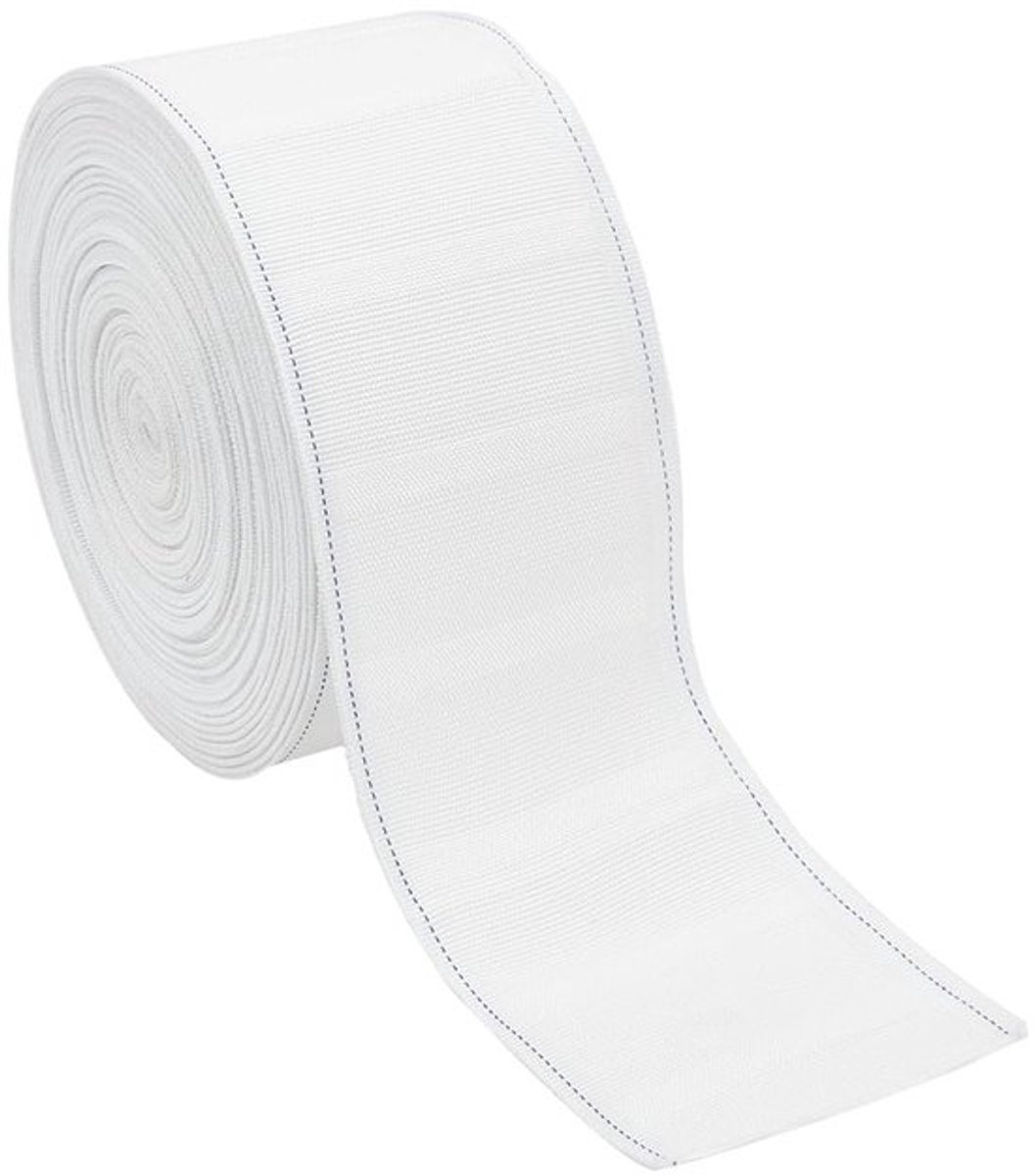 Gordijntape 15 m - Plooiband voor gordijnen - Polyester - Knijpplooi - Gordijnhaken - 73 mm breed
