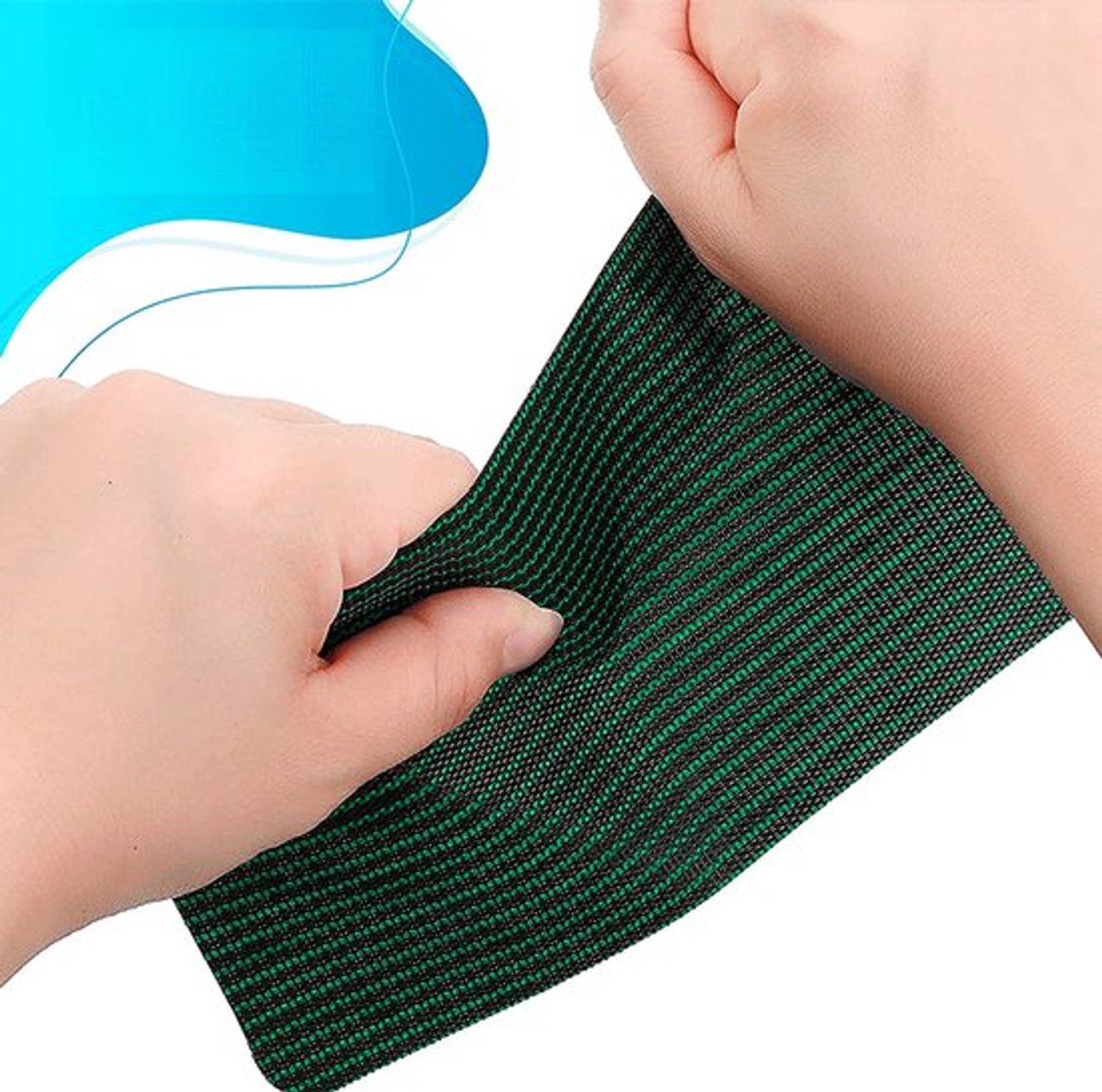 2 zwembadoverkappingpatches, voor zwembadafdeknetten, lekstop reparatiepatches, zelfklevende reparatieset, zwembadoverkappingreparatiepatches, groene gaas zelfklevende patches (30x20 cm, 10x20 cm)