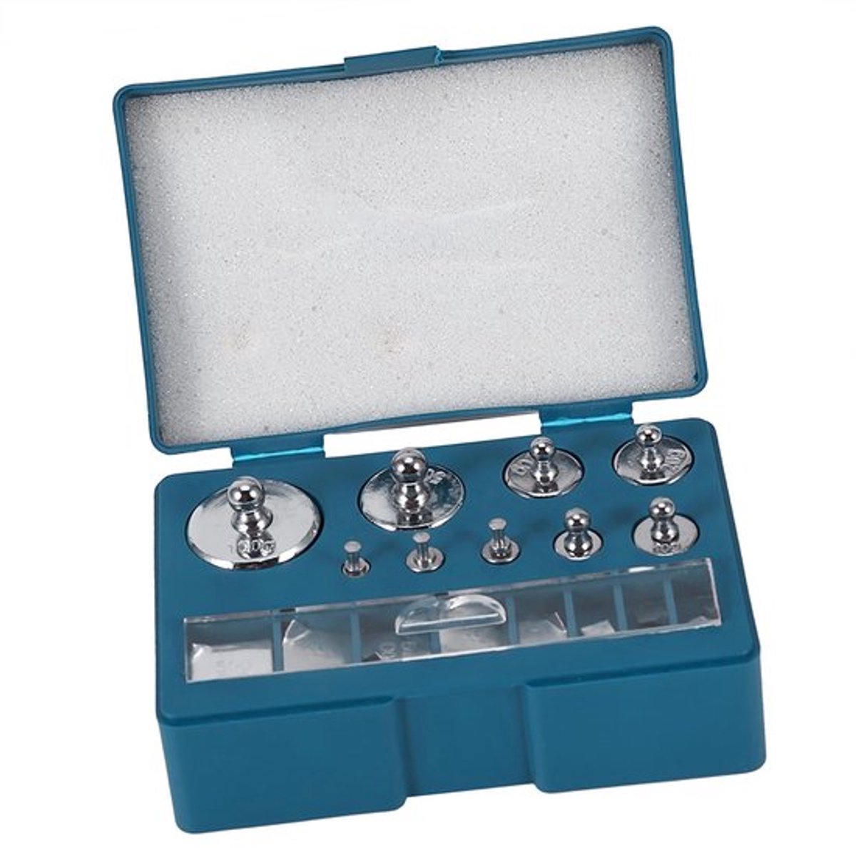 Kalibratiewicht Set - 1g/2g/5g/10g/20g/50g/100g - Geschikt voor Digitale Weegschaal - Inclusief Opslagdoos/Tweezers - Nauwkeurigheid +/- 0.003 - Weegset