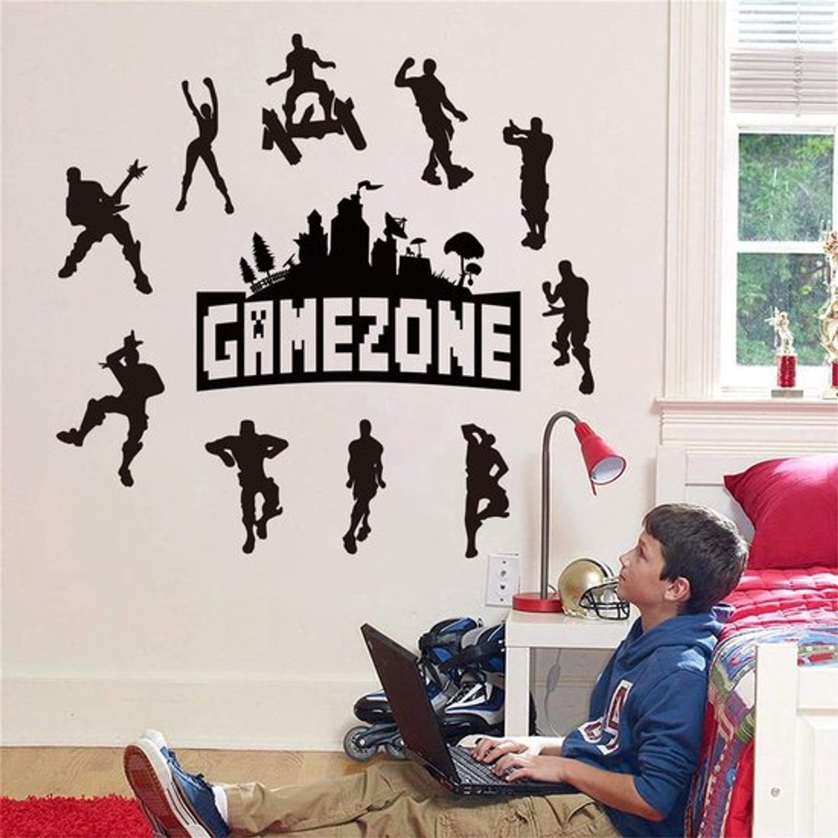 - Muurstickers - Game Decoratie - Zwart - Citaten voor Jongens - Muur Decor voor Kinderkamer, Speelkamer en Kantoor