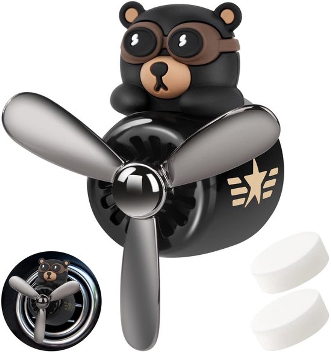 Luchtverfrisser Auto - Cartoon Beer Diffuser - Aromatherapie - Geurtabletten - Decoratie Accessoire - ABS/PP Materiaal - Geurverspreider