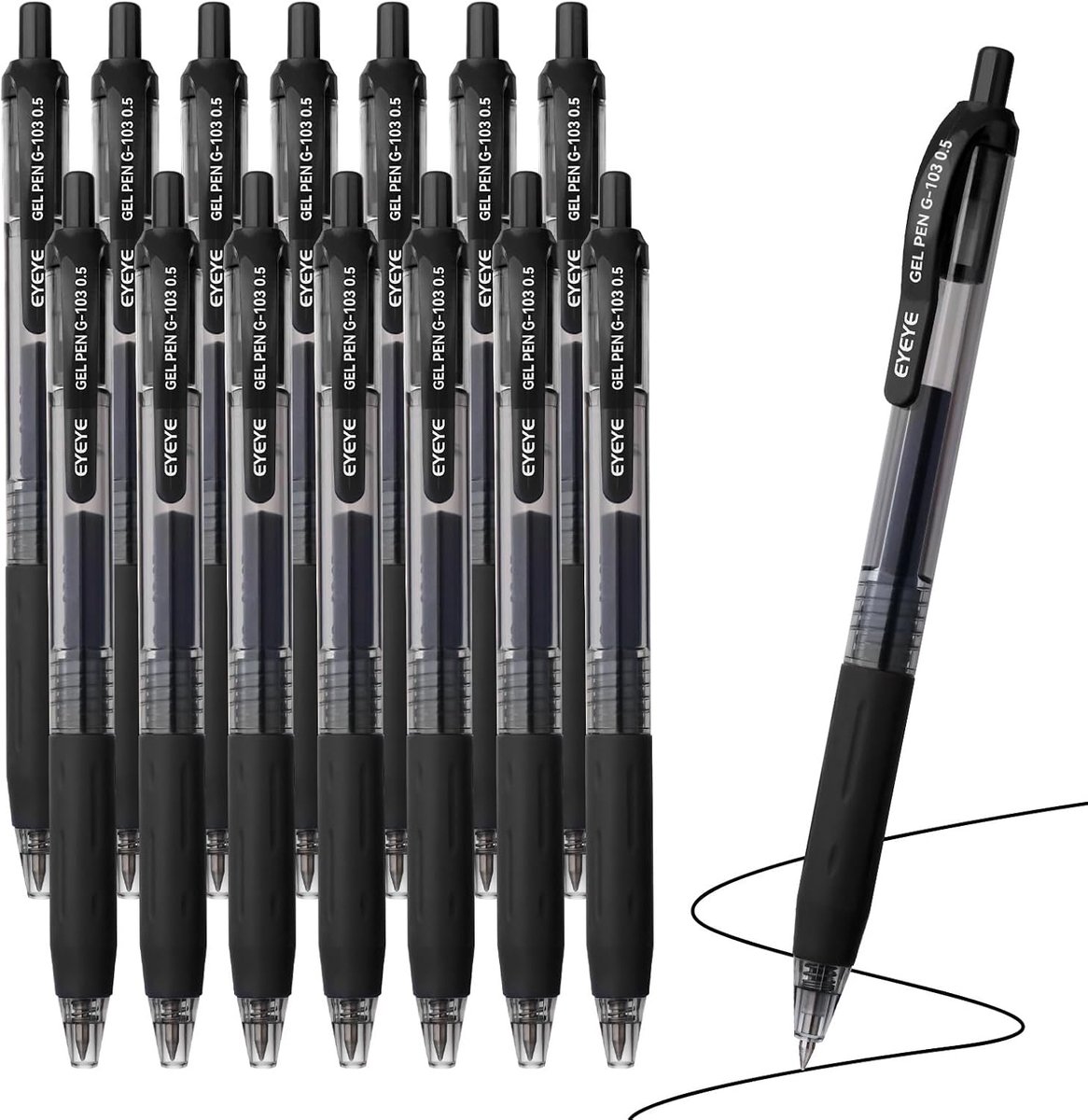 Intrekbare gelpennen 0,5 mm - zwart - extra fijne punt - soepele schrijfervaring - SnelShoppen
