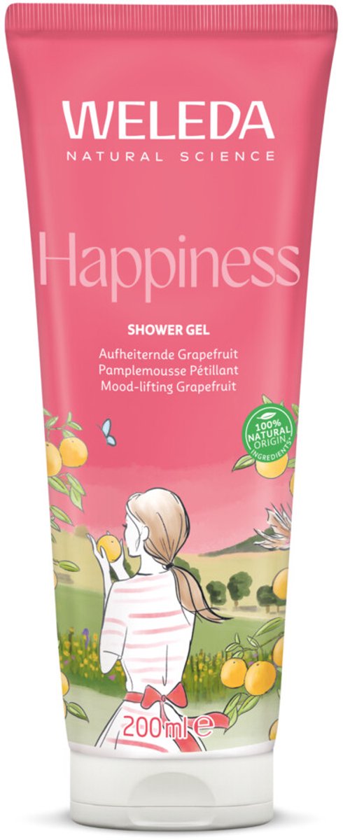 Bol.com WELEDA Aroma Shower Happiness - Douchegel - Opwekkende geur - Grapefruit & Mandarijn - Behoudt De Natuurlijke Vochtbalan... aanbieding