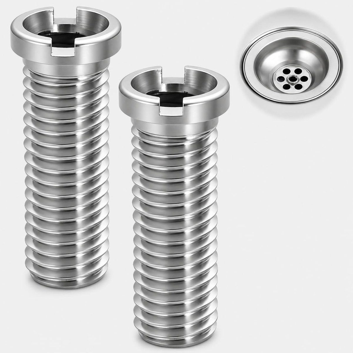 2 Stuks Roestvrijstalen Spoelbakzeef Schroef M12 x 40 mm voor Wastafelplug en Keukenwasbak, Afvaldraad Bout voor Betrouwbare Afvoeroplossingen