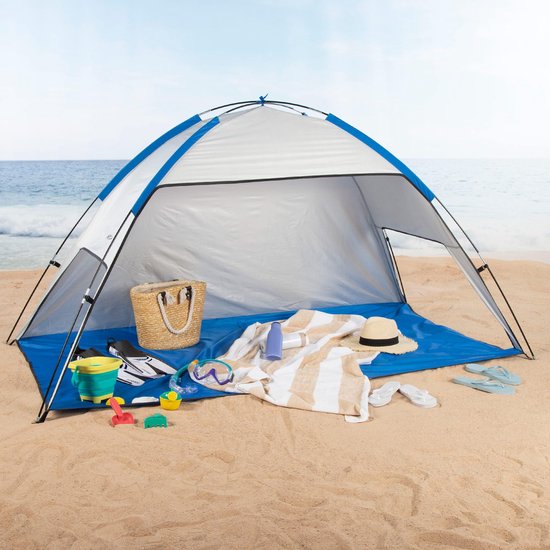 Strandtent 220x120x115 cm - 2 Personen - UV50+ Bescherming met Zilveren Coating - Waterdicht - Inclusief Haringen en Draagtas - Ideaal voor Strand en Vissen van Merkloos — afbeelding 2