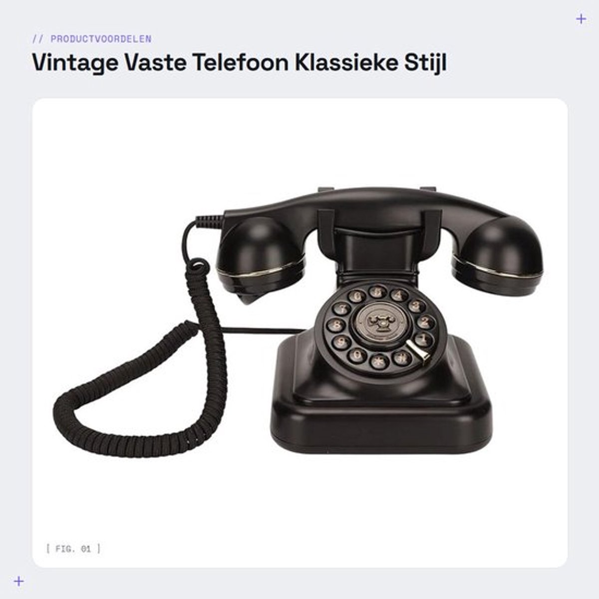 Vaste Telefoon Vintage - Ouderwetse Telefoon met Draaischijf - HD Microfoon - Volume Schakelaar - Plug-and-Play - Retro Design